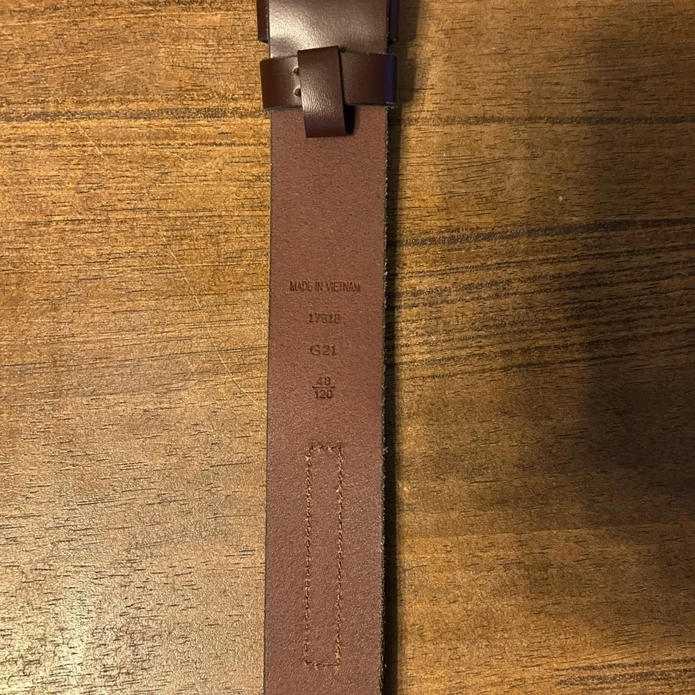 Polo Ralph Lauren Men’s Plaque Leather Roller Buckle Belt Dark Brown Sz 48